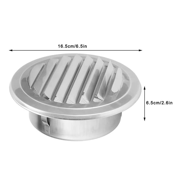 304 Rustfrit Stål Ventilationsrørsdæksel, 125 mm Flad Gitter Ventilationshætte, Vindtæt Insektssikker