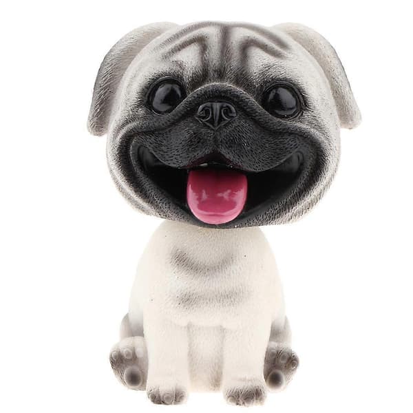 Søt Bobblehead-figur i harpiks, bilpynt til dashbord, nikkende, ristende hode Mops