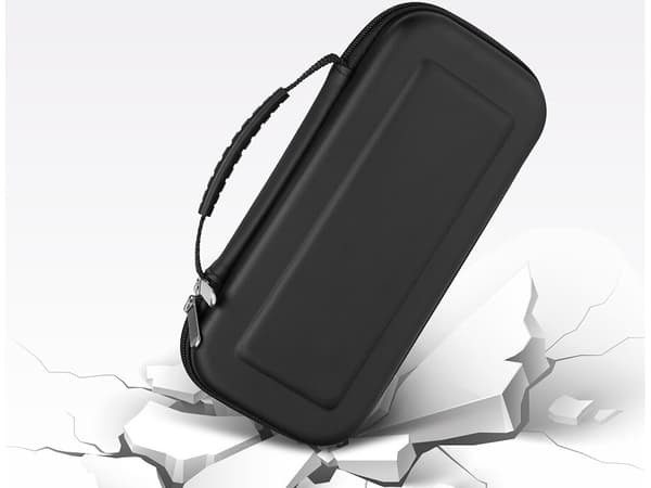 Bæretaske kompatibel med Nintendo Switch & OLED, sort, stødsikker, opbevaring til 10 spil