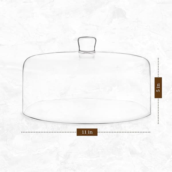 Glaskupa för tårta med lock, 28 cm diameter, genomskinligt serveringslock för fräschör