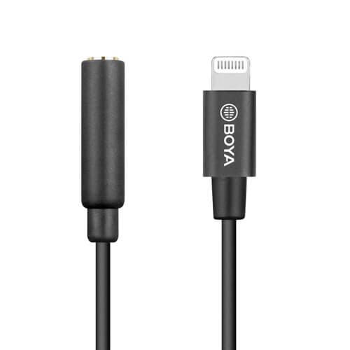 Lightning til 3,5 mm TRRS-adapter, hann til hunn, mikrofon lydkabel, 60 mm