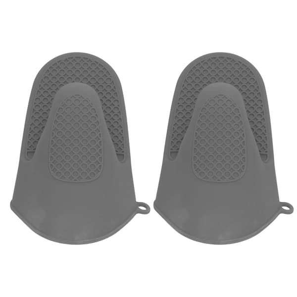 Miniugnar i silikon, grå, 2-pack, förtjockade skållningsskydd, matlagningshandskar för köket