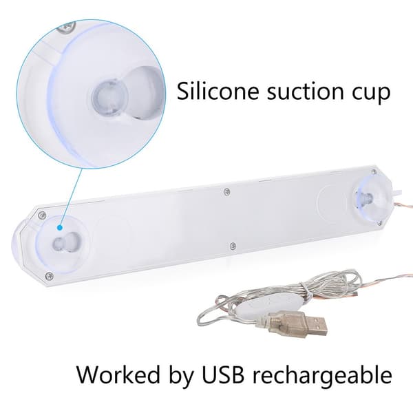 Bærbart LED sminkespeillys, USB oppladbart, 3 lysmoduser for baderom og omkledningsrom