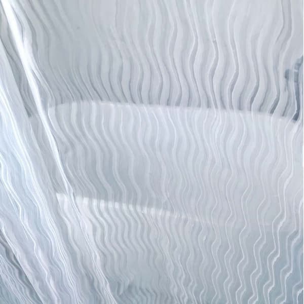 3D Vågmönstrad Duschdraperi, Transparent PEVA, 180x200 cm, Vattentät & Mögelresistent
