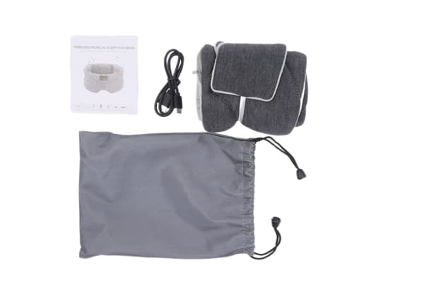 Bluetooth Sovemaske, Sort, Indbygget Højttaler, Blød Justerbar, Lysblokerende, Genopladelig