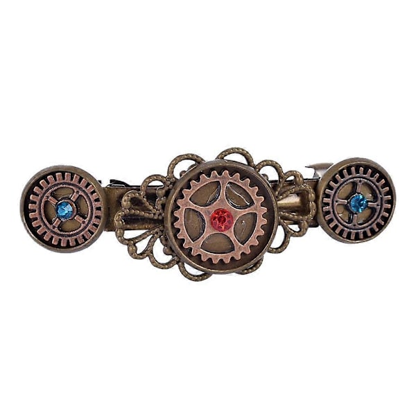 Kimaltelevat kristalliset steampunk-hammaspyörä hiusklipsit 5 Pcs