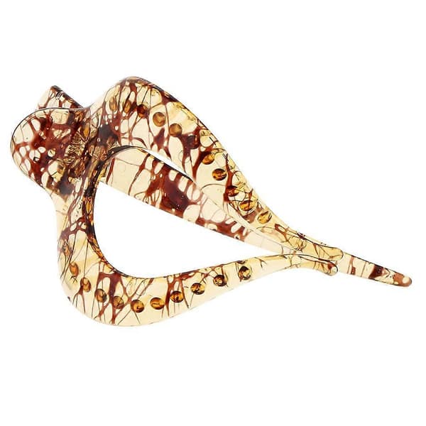 Robust Stor Hjerte Akryl Klemme Hårtilbehør Light Coffee