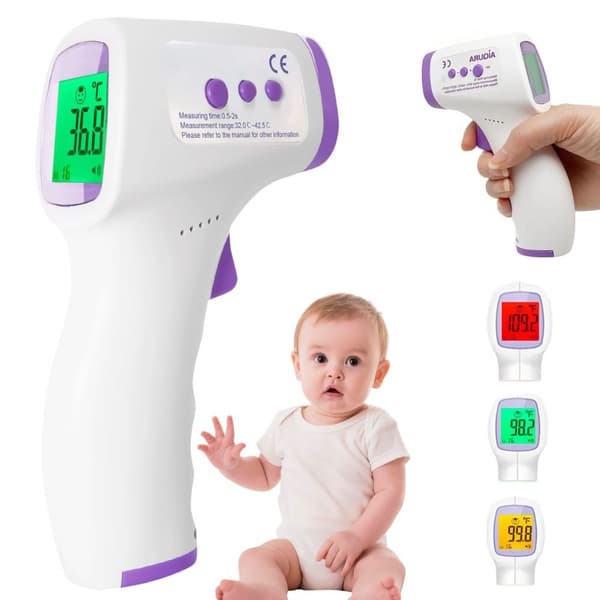 Beröringsfri Infraröd Termometer, Digital LCD, Panna, för Barn & Vuxna, Feberdetektering