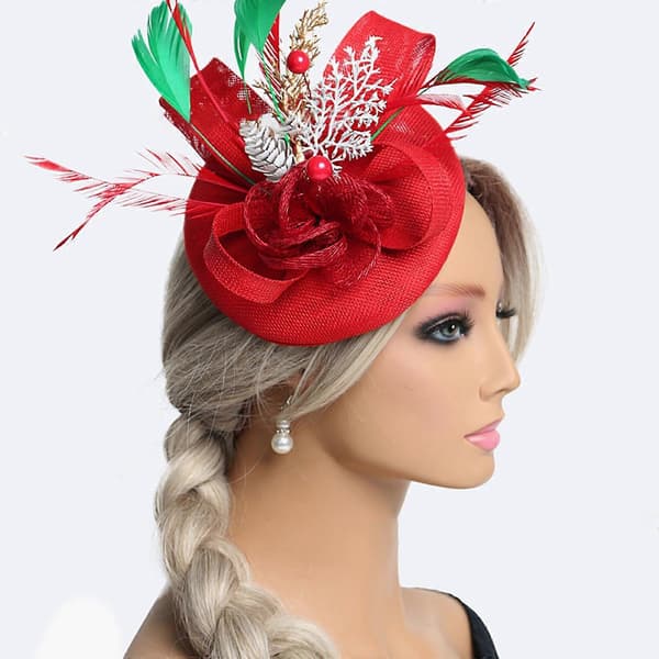 Julebrud Hatt Hårspenne, Cosplay Voksen Hodeplagg for Kostymefest Red