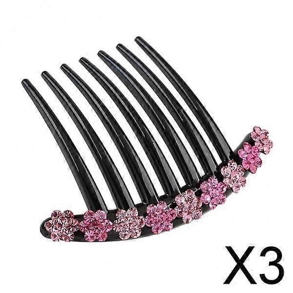 Glitterhårkamklips for oppsettinger og knuter i roségull 3 Pcs