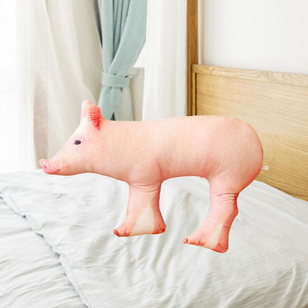 Pink Gris Formet Pude Udstoppede Dyr Legetøj Sofapude PP Bomuldsfyld 55x30cm