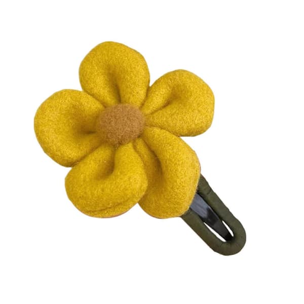 Hårklype med stor blomst for høst og vinter, elegant hodeplagg for sommerdamer og kvinner Yellow