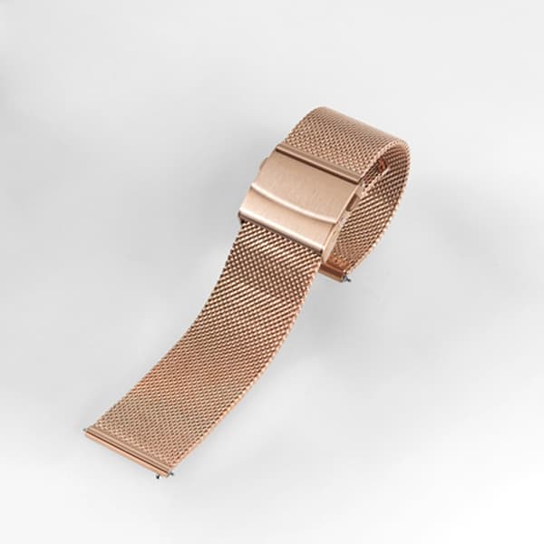 Klokkerem i rustfritt stål for Garmin Venu 3S/Forerunner 265s, 18mm, Rosegull, Mesh