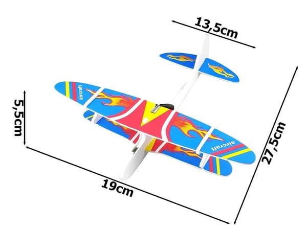 Polystyreenivaahtoinen USB-liitokone, sähkömoottori, LED-valo, sisä- ja ulkolelu