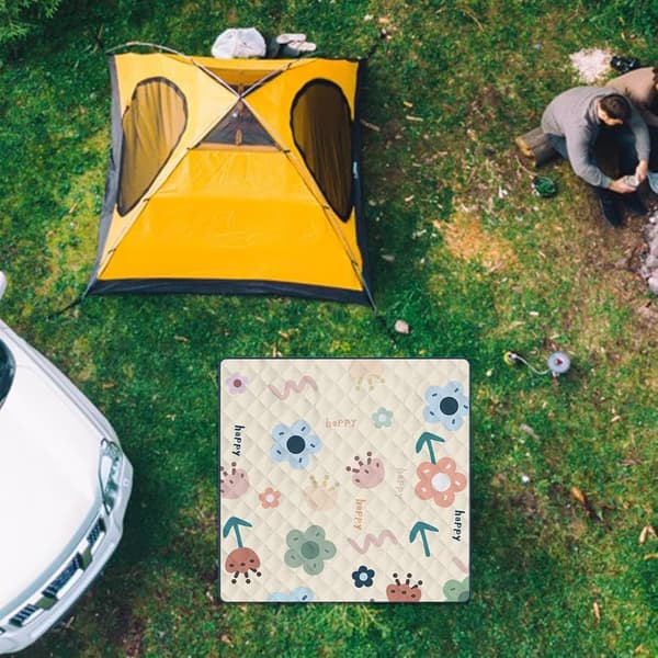 Vandtæt udendørs picnictæppe, stor strandmåtte til ferier og camping