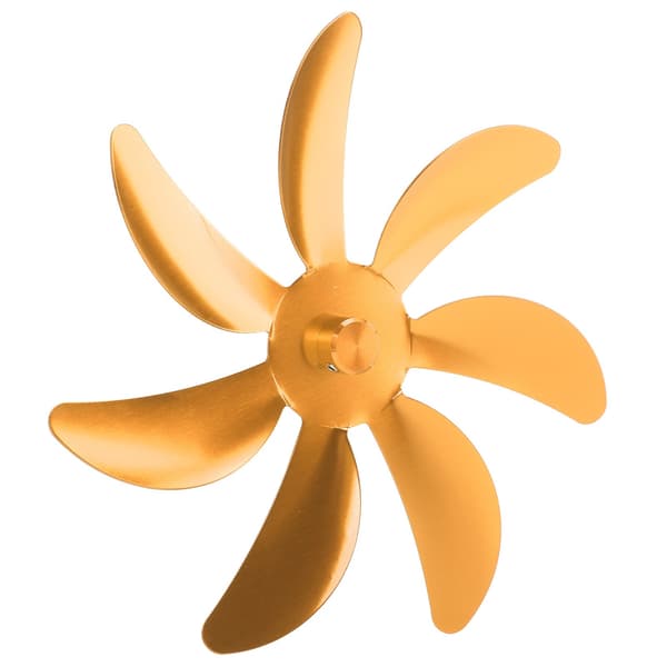 Udskiftningsvinge til pejsventilator, 7 vinger, aluminiumslegering, guld, universel til brændeovnsventilator