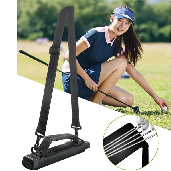 Bærbar golfbag, svart, lett kompakt design, polyester, enkel å bære