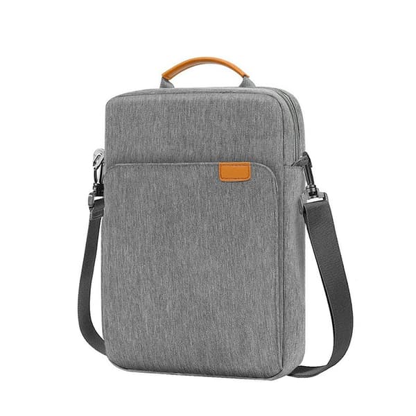 Laptopveske Crossbody, Grå, M, Polyester, Vanntett, Støtsikker, 13,3 Tommer