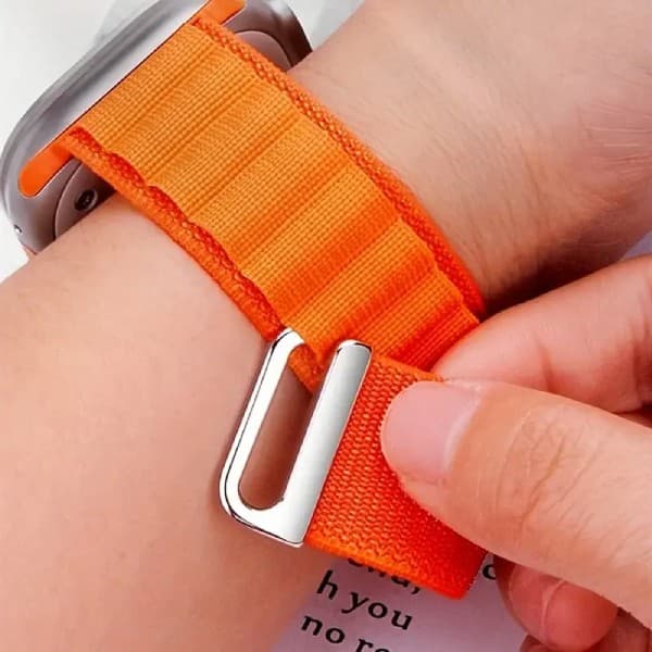 2-pak nylonremme til Apple Watch SE 3 44mm, sort/orange, holdbare