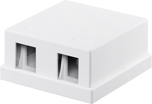Keystone vægplade, 2-port, blank til RJ45 moduler, netværkspatchpanel