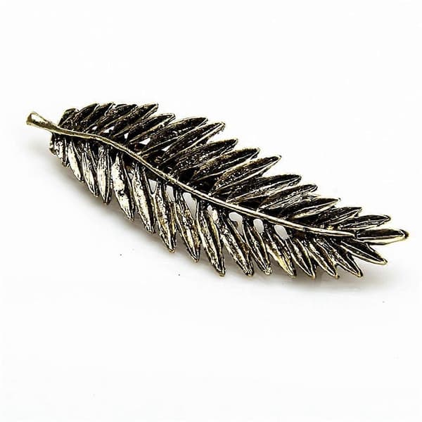 Metal Fjer Bladform /Sølv Tilbehør Gotisk Kvinde Antique Silver
