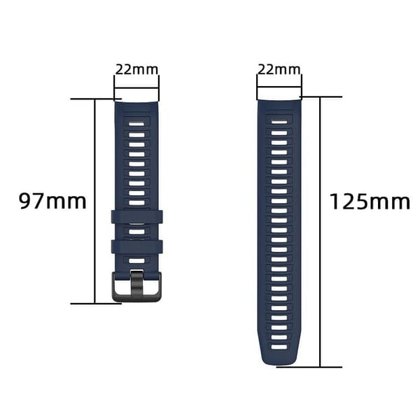 Garmin Instinct 2 Silikone Urrem, Sort, 22mm, Justerbar, Sport Black