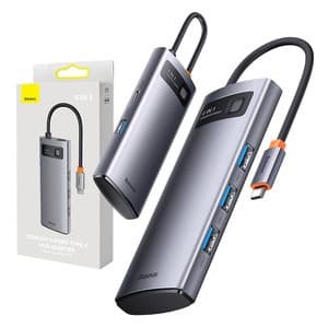 USB C-hub 4-i-1, USB 3.0-adapter, 4x USB 3.0-porter, metall, kompakt