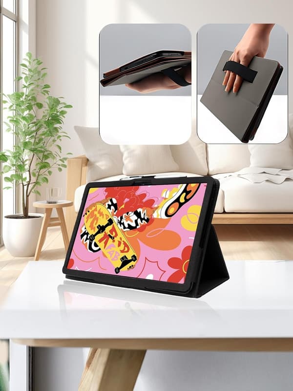 Fodral för XPPen Magic Drawing Pad 12.2\", PU-läder, vikbart stativ, pennhållare, handledsrem