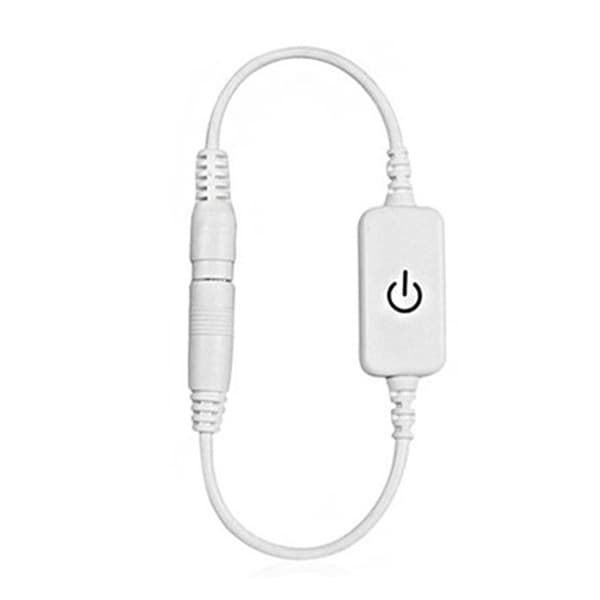 Mini LED Dimmer Berøringsbryter, 12-24V 4A, Ensfarget, Lysstyrkekontroller, Hvit