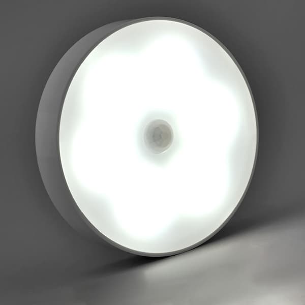 Rund LED-nattlampa, vit varm USB-uppladdningsbar väggmontering för sovrum, barnrum, hall