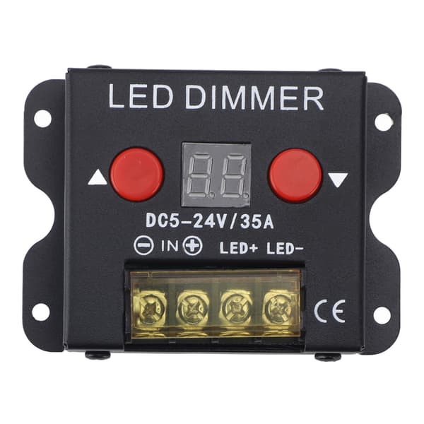 LED-lysbåndsdæmper, DC 5-24V 35A PWM-dæmpningscontroller med digitalt display, metalskal