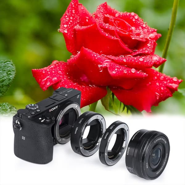 Makroforlængerrør til Sony E-Mount, 16mm & 10mm, Sølv, Nærfotografering