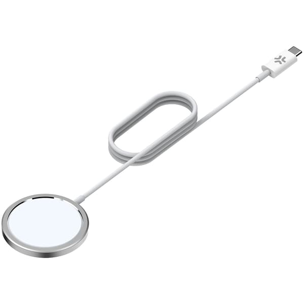 Trådløs lader, MagSafe-kompatibel, 15W hurtiglading, USB-C, hvit