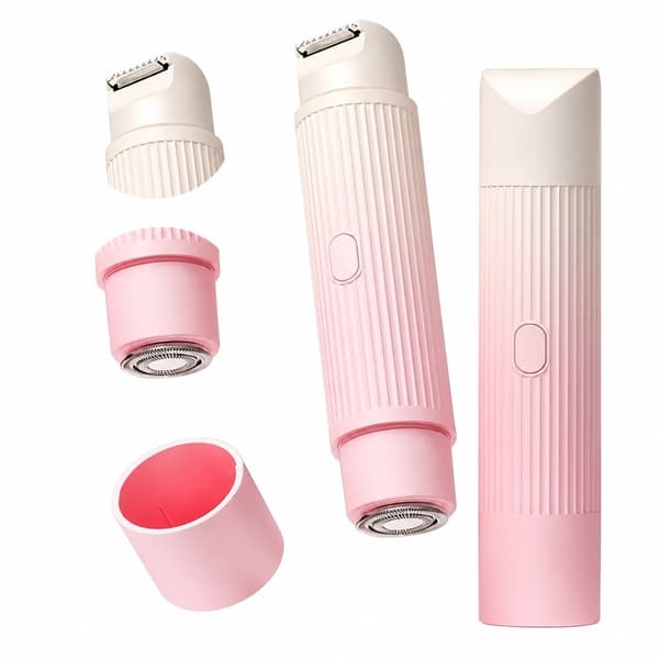 2-i-1 elektrisk barbermaskine til kvinder, bikiniklipper og mini-epilator, våd/tør, gradient pink