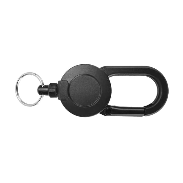 Udtrækkelig nøglering, sort, ABS ståltråd, kompakt design til nøgler Black