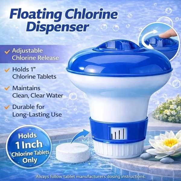Liten flytande klordispenser för spa och bubbelpooler