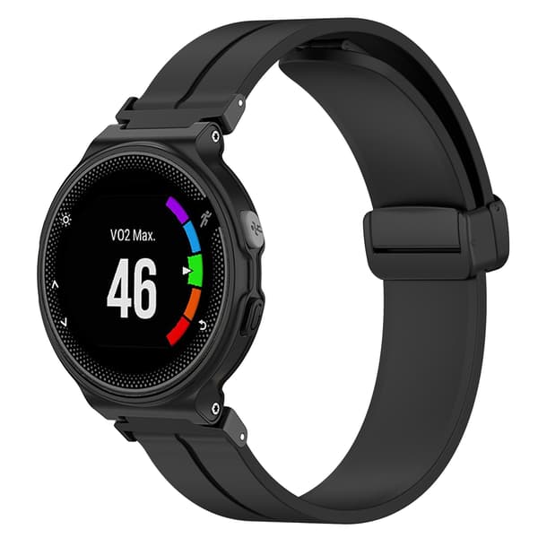 Silikoneurrem til Garmin Forerunner 220/230/235/620/630/735, Sort, 15/20mm