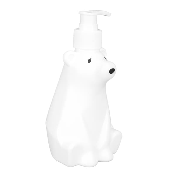 Vit Björn Schampodispenser, Pumptyp, Slitstark PP PE, Duschflaskor för Badrum, 6.5x2.9in