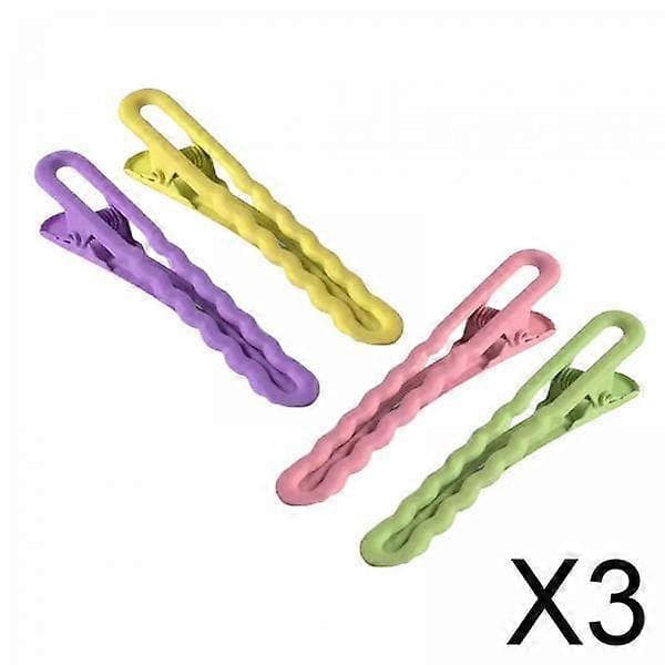 6x4x Snap Hårspænder, Metal Barrettes Søde Ensfarvede Candy Farve Hår Accessories 3 Pcs
