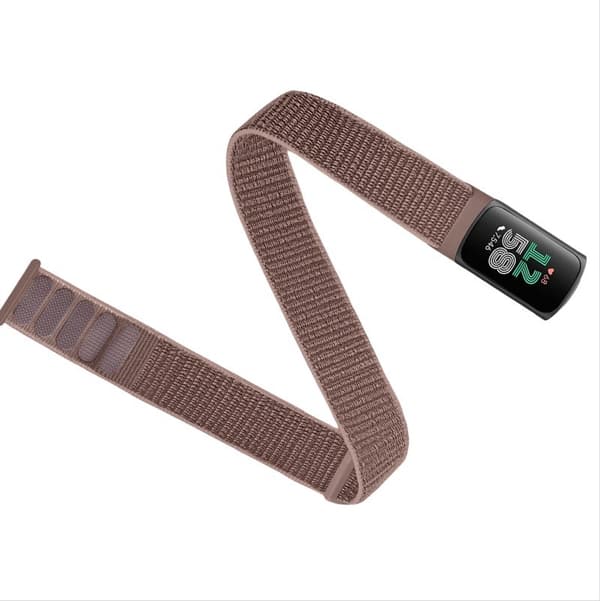 Nylonarmbånd kompatibelt med Fitbit Charge 5/6, justerbart åndbart, pink