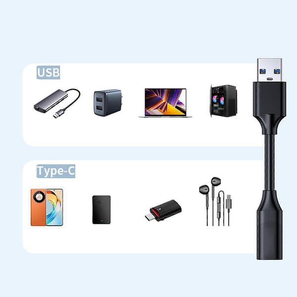 USB 3.2 hane till typ C hona adapterkabel stöder 10 Gbps dataöverföring och laddning för PC bärbar laddningskabel 100cm