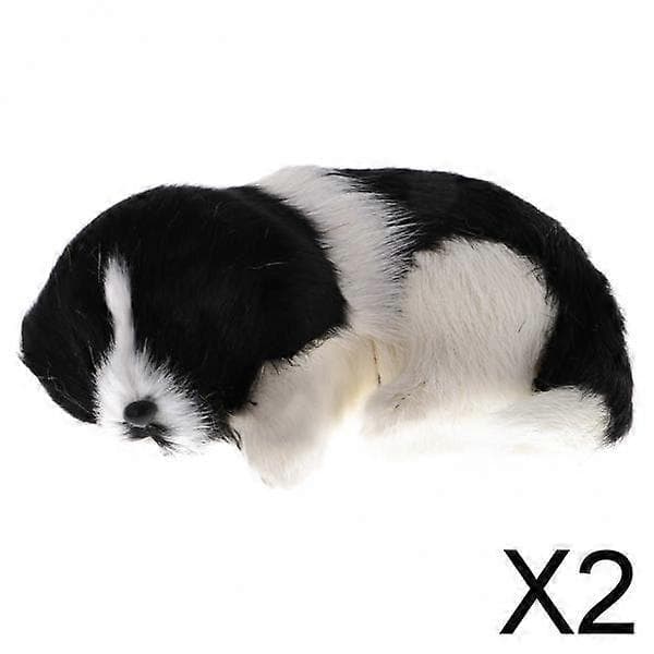 2xLivagtig Plys Simulation Dyr Sovende Hund Model Bordpynt Børnelegetøj
