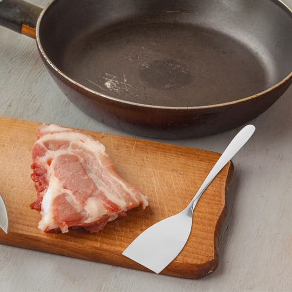 Køkkenspatel i rustfrit stål, sølv, 9,9 tommer, non-stick grillvender til madlavning
