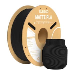 PLA Mat Filament 1.75mm, Sort, 1kg, 3D Printer Filament, Lav Glans, Høj Præcision