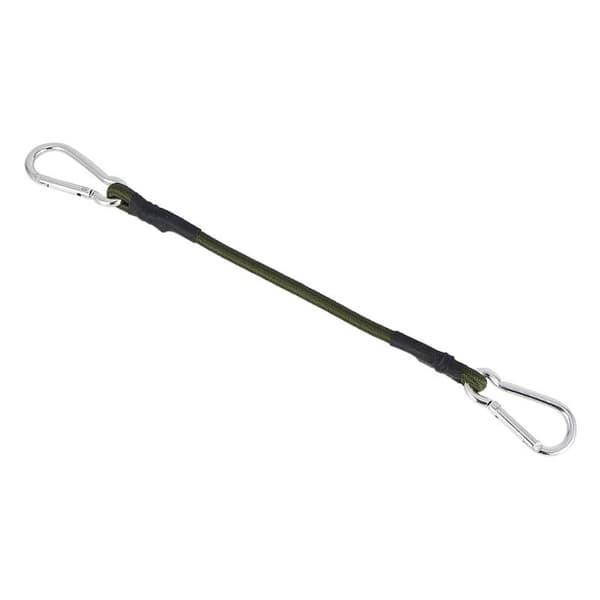 8 mm elastiskt gummirep med karbinhake, armégrönt, tältlina, campingtvättlina 60cm Double Hook Yellow