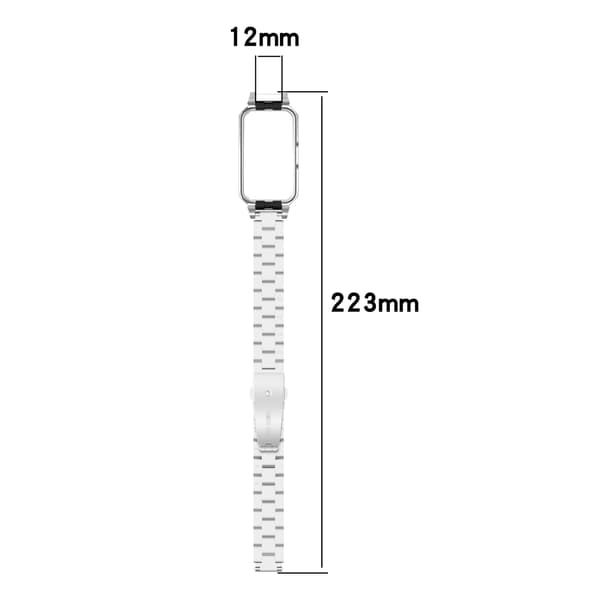 Rustfrit Stålrem til Huawei Band 10/9/8, Sort, Justerbart Metalarmbånd