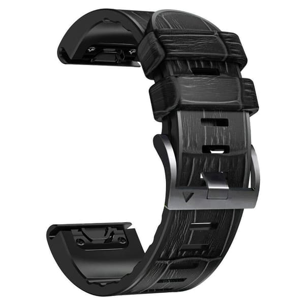 Silikone urrem til Garmin Fenix 8/7X/6X/5X, Sort, 22mm, Quick Release