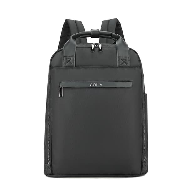 Laptop Rygsæk 15.6\" til Mænd Kvinder, Vandafvisende, Sort, Multi-rum, Trolleyrem