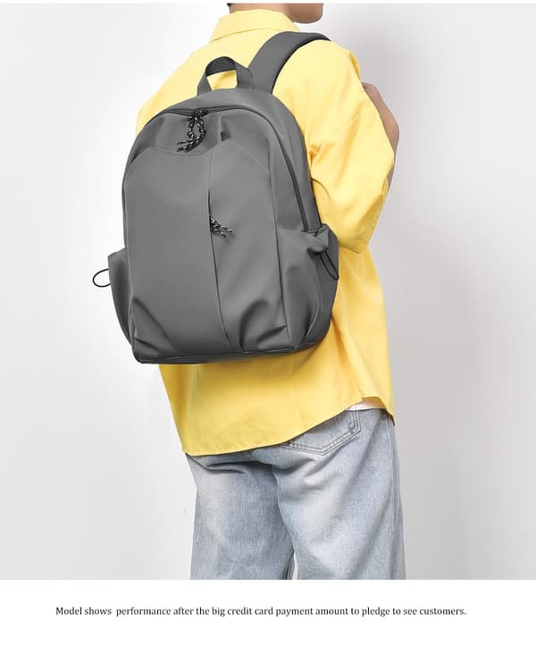 Grå rygsæk, stor kapacitet, polyester, vandafvisende, multifunktionel til skole og rejser