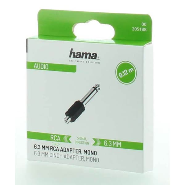 RCA til 6,3 mm Mono Audio Adapter, Kompakt